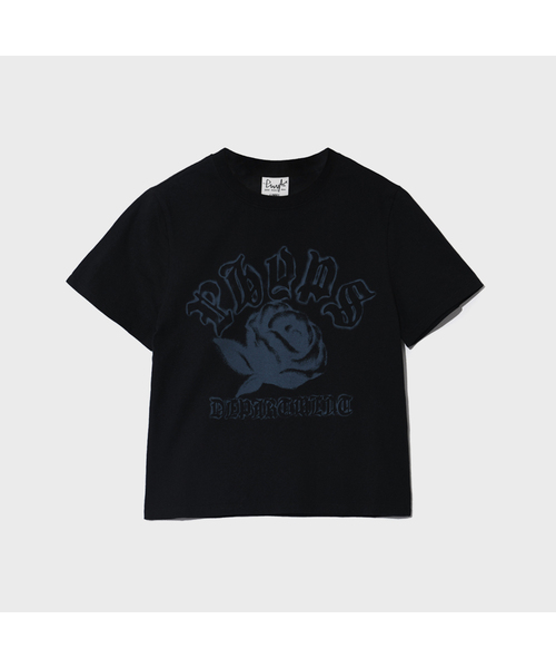 PHYSICAL DEPARTMENT(フィジカル デパートメント)の「ウィメンズローズスプレー半袖Tシャツ_ブラック(Tシャツ/カットソー・レディース・その他・SMALL/MEDIUM)」の1枚目の写真