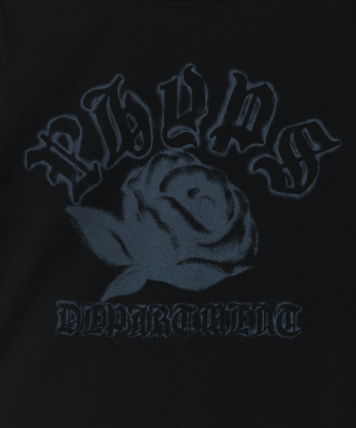 PHYSICAL DEPARTMENT(フィジカル デパートメント)の「ウィメンズローズスプレー半袖Tシャツ_ブラック(Tシャツ/カットソー・レディース・その他・SMALL/MEDIUM)」の4枚目の写真
