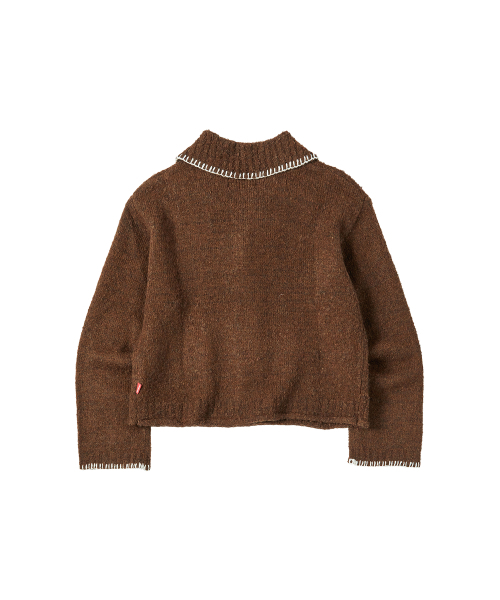 COMONINOZ（コモニノズ）の「W BOUCLE SWEATER CARDIGAN [BROWN]（カーディガン/ボレロ・レディース・ブラウン・FREE）」の3枚目の写真