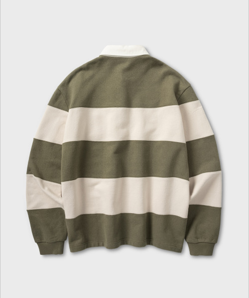 NONBLANK(ノンブランク)の「ブークルラグビーTシャツ_カーキ(ポロシャツ・メンズ・カーキ・MEDIUM/LARGE/X-LARGE)」の2枚目の写真