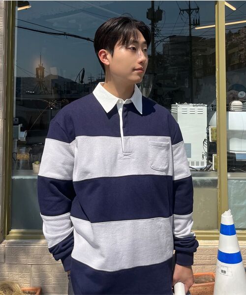 NONBLANK(ノンブランク)の「ブークルラグビーTシャツ_カーキ(ポロシャツ・メンズ・カーキ・MEDIUM/LARGE/X-LARGE)」の13枚目の写真