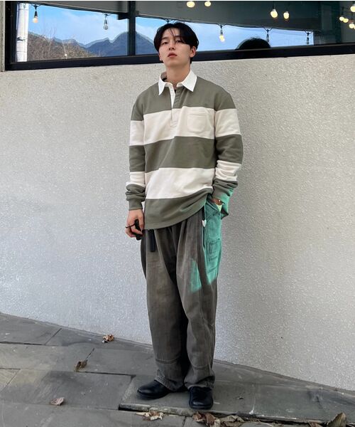 NONBLANK(ノンブランク)の「ブークルラグビーTシャツ_カーキ(ポロシャツ・メンズ・カーキ・MEDIUM/LARGE/X-LARGE)」の17枚目の写真