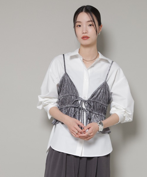 NANO universe(ナノユニバース)の「コットンライクタイプライターベーシックシャツ(シャツ/ブラウス・レディース・ベージュ/ブルー/ホワイト・FREE)」の5枚目の写真