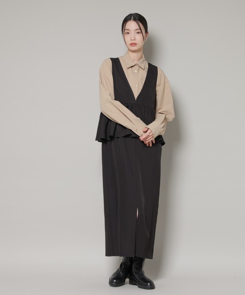 NANO universe(ナノユニバース)の「コットンライクタイプライターベーシックシャツ(シャツ/ブラウス・レディース・ベージュ/ブルー/ホワイト・FREE)」の14枚目の写真