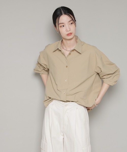 NANO universe(ナノユニバース)の「コットンライクタイプライターベーシックシャツ(シャツ/ブラウス・レディース・ベージュ/ブルー/ホワイト・FREE)」の16枚目の写真