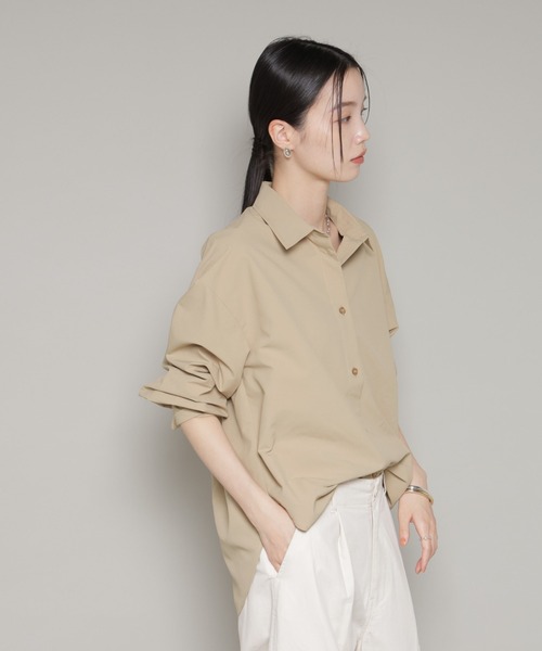 NANO universe(ナノユニバース)の「コットンライクタイプライターベーシックシャツ(シャツ/ブラウス・レディース・ベージュ/ブルー/ホワイト・FREE)」の17枚目の写真