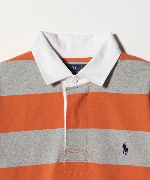 POLO RALPH LAUREN(ポロ ラルフ ローレン)の「【販路限定モデル】<POLO RALPH LAUREN>ポロ ラグビー シャツ(Tシャツ/カットソー・メンズ・オレンジ/ネイビー・L/M)」の4枚目の写真