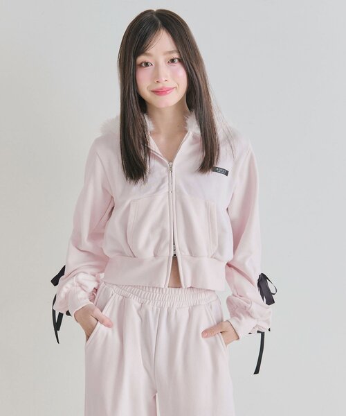 OLIVE des OLIVE(オリーブデオリーブ)の「レースアップジップパーカー(パーカー・レディース・ピンク/ブラック/トップグレー・FREE)」の20枚目の写真