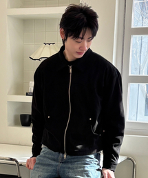 ECORR（エコル）の「クロップスエードシミラージャケット_ブラック（その他アウター）」