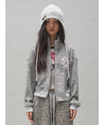 SOMSOC（ソムソック）の「SYMBOL HAIRY KNIT ZIP-UP_M.GREY（その他アウター）」