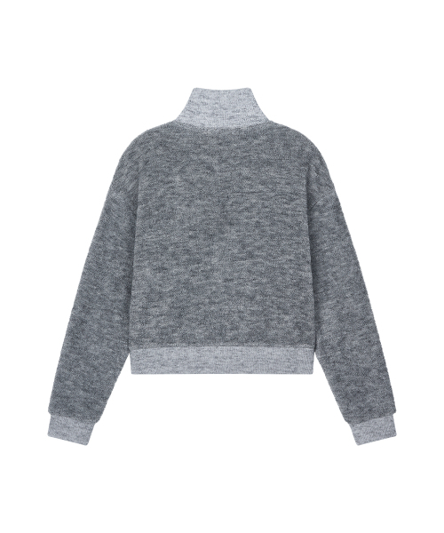 SOMSOC(ソムソック)の「SYMBOL HAIRY KNIT ZIP-UP_M.GREY(その他アウター・レディース・その他・FREE)」の4枚目の写真