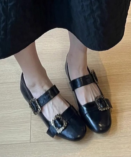 Lace Ladies(レースレディース)の「スクエア バックル ダブル ベルト パンプス(パンプス・レディース・ブラック/ブラウン・22.5cm/23cm/23.5cm/24cm/25cm/24.5cm)」の7枚目の写真