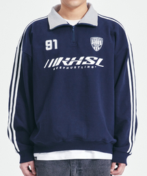 KEEPHUSTLING（キープハッスリング）の「Hustle Club Half Zip Up Man to Man Sweatshirt (Navy)（その他トップス）」