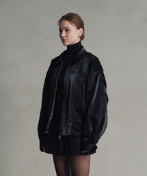 MARROT（マロット）の「Western crack leather jacket_black（ライダースジャケット）」