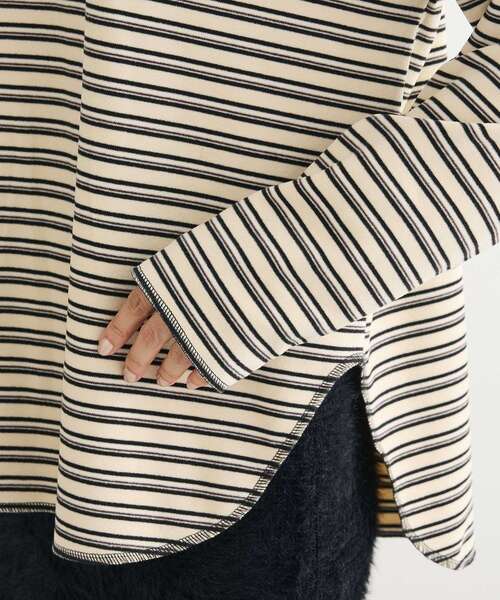 Green　Parks（グリーンパークス）の「なめらかタッチマルチボーダープルオーバー（Tシャツ/カットソー・レディース・ブラウン/チャコールグレー/アイボリー・FREE）」の17枚目の写真