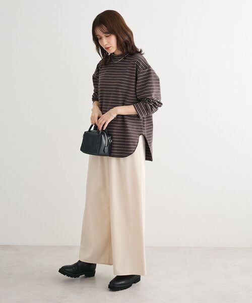 Green　Parks（グリーンパークス）の「なめらかタッチマルチボーダープルオーバー（Tシャツ/カットソー・レディース・ブラウン/チャコールグレー/アイボリー・FREE）」の20枚目の写真