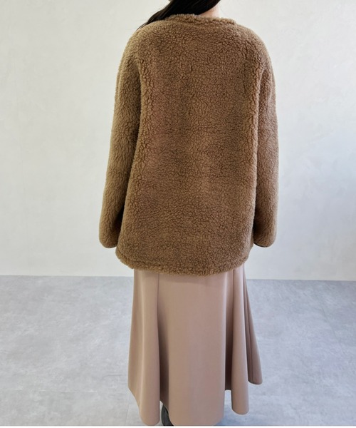 MISCH MASCH（ミッシュマッシュ）の「一部店舗限定 ムートン切替ボアコート（その他アウター・レディース・ベージュ/ブラウン・ﾌﾘ-）」の16枚目の写真