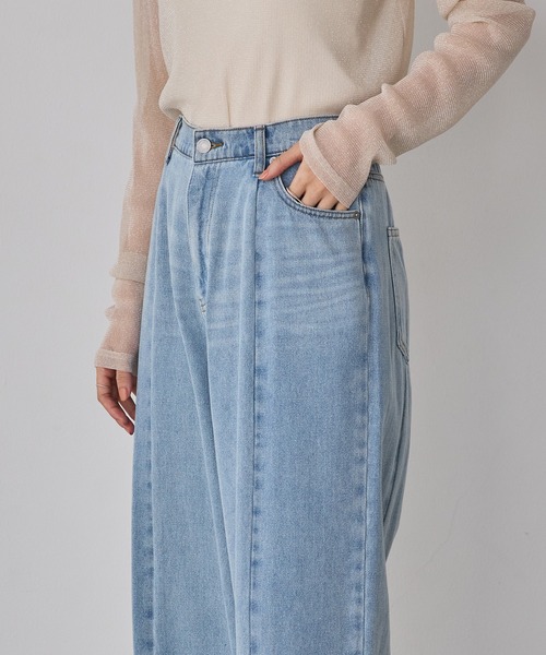 hunch(ハンチ)の「バイカラーデニムパンツ(デニムパンツ・レディース・オフホワイト/ライトインディゴブルー/ブラック・FREE)」の14枚目の写真