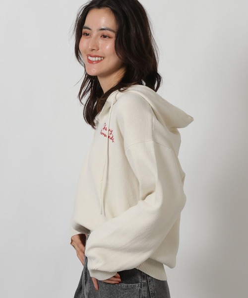 LAKOLE（ラコレ）の「スウェットライクフードニットプルオーバー / 637695（ニット/セーター・レディース・アイボリー/グリーン/杢グレー/ネイビー・FREE）」の15枚目の写真