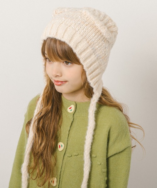 URBAN CHERRY（アーバンチェリー）の「くま耳ニット帽（ニットキャップ/ビーニー・キッズ・ブラウン・FREE）」の3枚目の写真