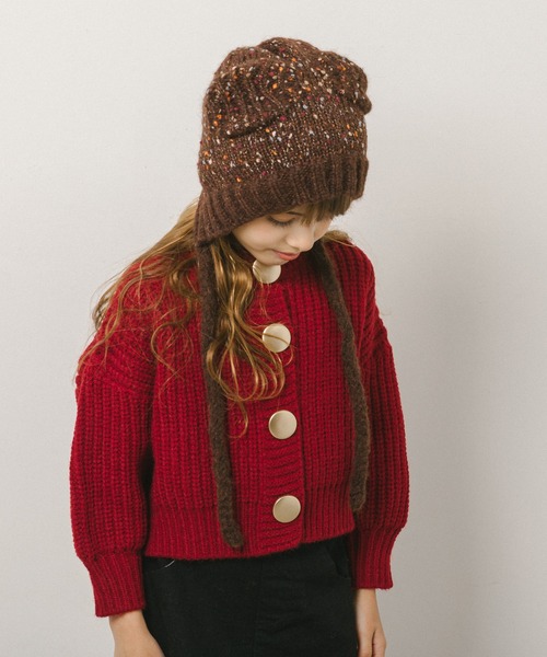 URBAN CHERRY（アーバンチェリー）の「くま耳ニット帽（ニットキャップ/ビーニー・キッズ・ブラウン・FREE）」の2枚目の写真