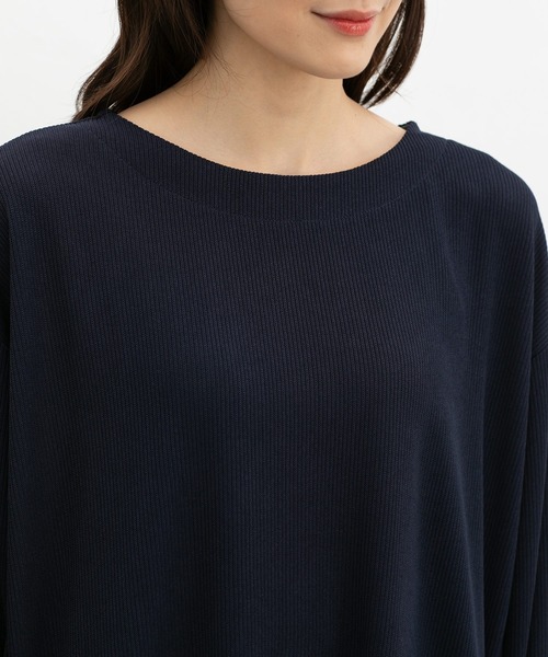 Honeys(ハニーズ)の「コクーンチュニック(Tシャツ/カットソー・レディース・オフホワイト/ネイビー/スミクロ・F)」の15枚目の写真