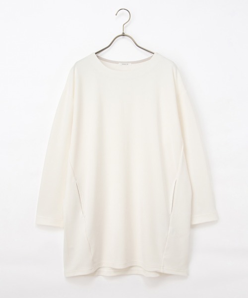 Honeys(ハニーズ)の「コクーンチュニック(Tシャツ/カットソー・レディース・オフホワイト/ネイビー/スミクロ・F)」の19枚目の写真