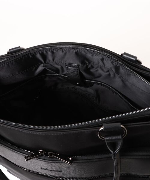 m.f.editorial（エムエフエディトリアル）の「【A4対応 2WAY】m.f.エディトリアル メンズ 型押しコンビ トートバッグ（トートバッグ・メンズ・グレー系その他2/ブラック・FREE）」の20枚目の写真