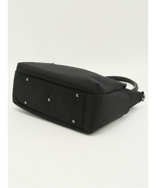 m.f.editorial（エムエフエディトリアル）の「【A4対応 2WAY】m.f.エディトリアル メンズ 型押しコンビ トートバッグ（トートバッグ・メンズ・グレー系その他2/ブラック・FREE）」の7枚目の写真