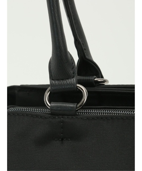 m.f.editorial（エムエフエディトリアル）の「【A4対応 2WAY】m.f.エディトリアル メンズ 型押しコンビ トートバッグ（トートバッグ・メンズ・グレー系その他2/ブラック・FREE）」の9枚目の写真