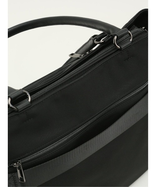 m.f.editorial（エムエフエディトリアル）の「【A4対応 2WAY】m.f.エディトリアル メンズ 型押しコンビ トートバッグ（トートバッグ・メンズ・グレー系その他2/ブラック・FREE）」の10枚目の写真