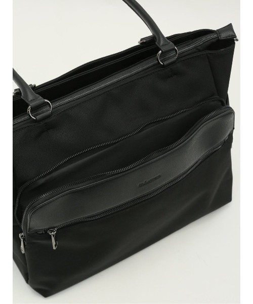 m.f.editorial（エムエフエディトリアル）の「【A4対応 2WAY】m.f.エディトリアル メンズ 型押しコンビ トートバッグ（トートバッグ・メンズ・グレー系その他2/ブラック・FREE）」の12枚目の写真