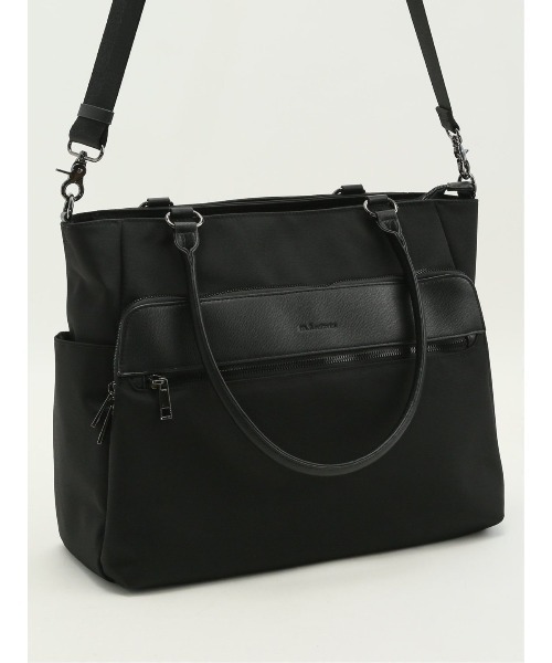 m.f.editorial（エムエフエディトリアル）の「【A4対応 2WAY】m.f.エディトリアル メンズ 型押しコンビ トートバッグ（トートバッグ・メンズ・グレー系その他2/ブラック・FREE）」の16枚目の写真