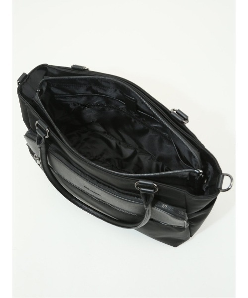 m.f.editorial（エムエフエディトリアル）の「【A4対応 2WAY】m.f.エディトリアル メンズ 型押しコンビ トートバッグ（トートバッグ・メンズ・グレー系その他2/ブラック・FREE）」の17枚目の写真