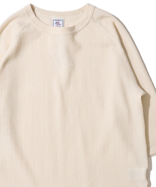 JEMORGAN(ジェーイーモーガン)の「【JEMORGAN / ジェイモーガン】ワッフル クルーネック 7分袖 ラグランTシャツ / サーマル カットソー(Tシャツ/カットソー・メンズ・ブラック/ホワイト/ナチュラル/杢グレー・LARGE/MEDIUM/X-LARGE)」の4枚目の写真
