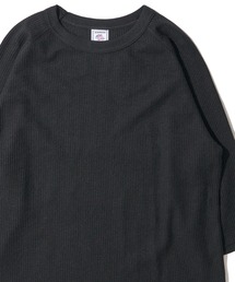 【JEMORGAN / ジェイモーガン】ワッフル クルーネック 7分袖 ラグランTシャツ / サーマル カットソー
