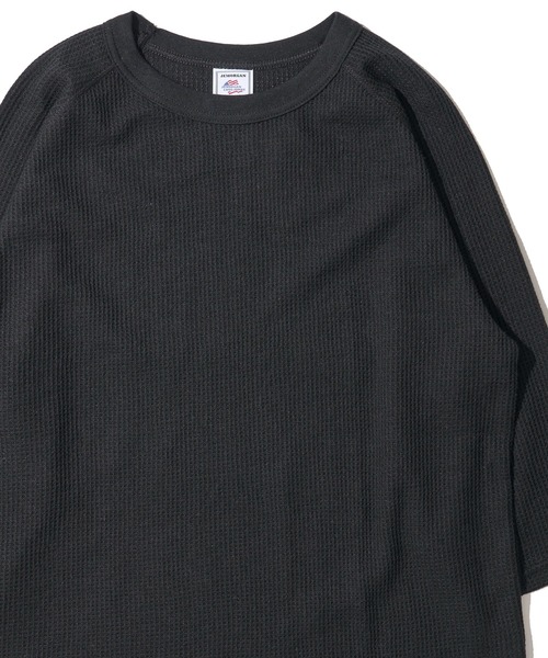 JEMORGAN(ジェーイーモーガン)の「【JEMORGAN / ジェイモーガン】ワッフル クルーネック 7分袖 ラグランTシャツ / サーマル カットソー(Tシャツ/カットソー・メンズ・ブラック/ホワイト/ナチュラル/杢グレー・LARGE/MEDIUM/X-LARGE)」の2枚目の写真