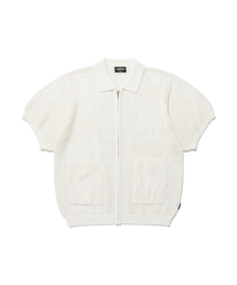 ANGEL SHADOW HALF ZIP UP POLO KNIT_IVORY(NG2EMUK682A)