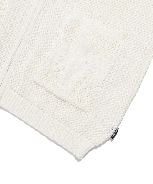 NICE GHOST CLUB(ナイスゴーストクラブ)の「ANGEL SHADOW HALF ZIP UP POLO KNIT_IVORY(NG2EMUK682A)(カーディガン/ボレロ・レディース・アイボリー・S/M/L)」の5枚目の写真