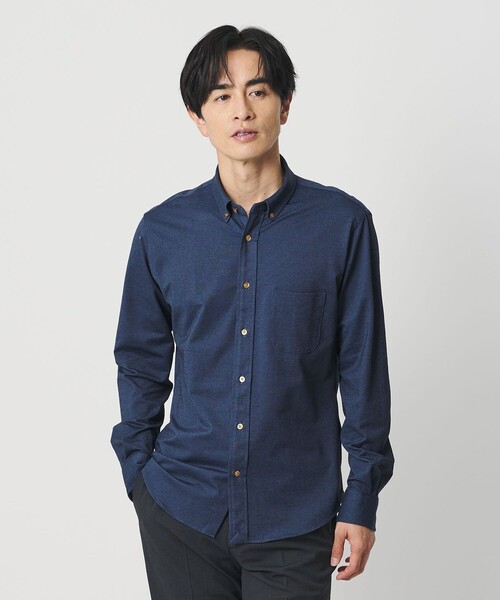 BEAUTY&YOUTH UNITED ARROWS（ビューティーアンドユースユナイテッドアローズ）の「クイック ストレッチ シャンブレー ボタンダウン シャツ SLIM型 吸水速乾（シャツ/ブラウス・メンズ・ロイヤルブルー/ネイビー/コバルトブルー/ホワイト・M/XL/S/L/XS）」の5枚目の写真