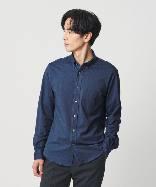 BEAUTY&YOUTH UNITED ARROWS（ビューティーアンドユースユナイテッドアローズ）の「クイック ストレッチ シャンブレー ボタンダウン シャツ SLIM型 吸水速乾（シャツ/ブラウス・メンズ・ロイヤルブルー/ネイビー/コバルトブルー/ホワイト・M/XL/S/L/XS）」の6枚目の写真