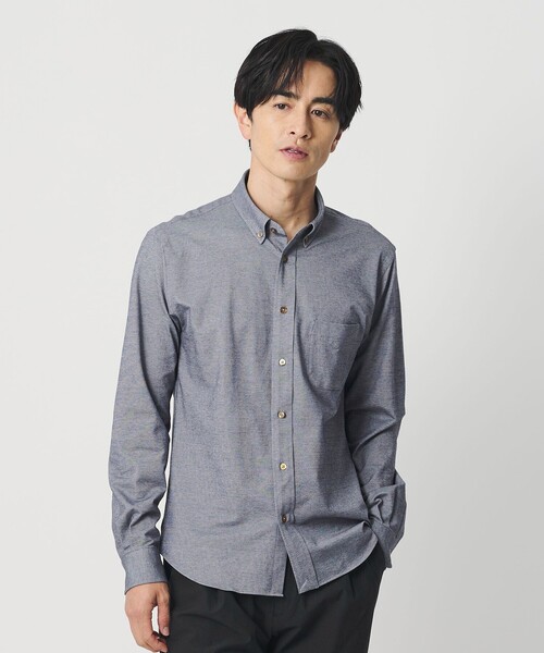 BEAUTY&YOUTH UNITED ARROWS（ビューティーアンドユースユナイテッドアローズ）の「クイック ストレッチ シャンブレー ボタンダウン シャツ SLIM型 吸水速乾（シャツ/ブラウス・メンズ・ロイヤルブルー/ネイビー/コバルトブルー/ホワイト・M/XL/S/L/XS）」の10枚目の写真