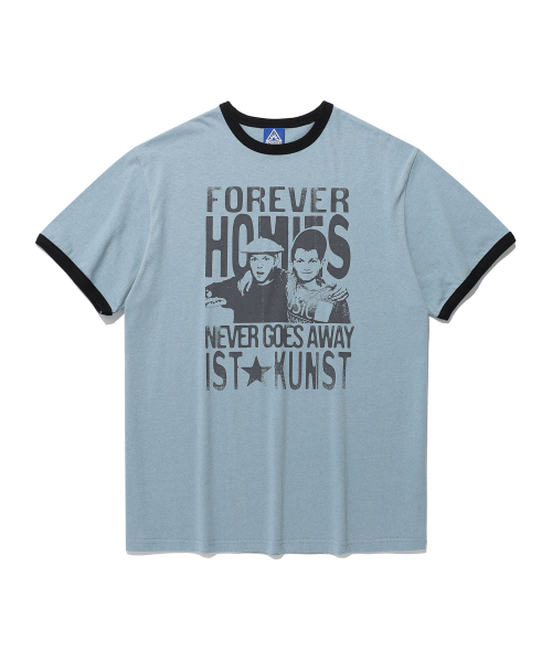 ISTKUNST(イストクンスト)の「HOMIES BASIC RINGER TEE_BLUE(IK2FMMT520A)(Tシャツ/カットソー・レディース・その他・S/L)」の1枚目の写真