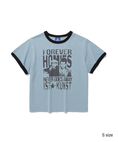 ISTKUNST(イストクンスト)の「HOMIES BASIC RINGER TEE_BLUE(IK2FMMT520A)(Tシャツ/カットソー・レディース・その他・S/L)」の2枚目の写真