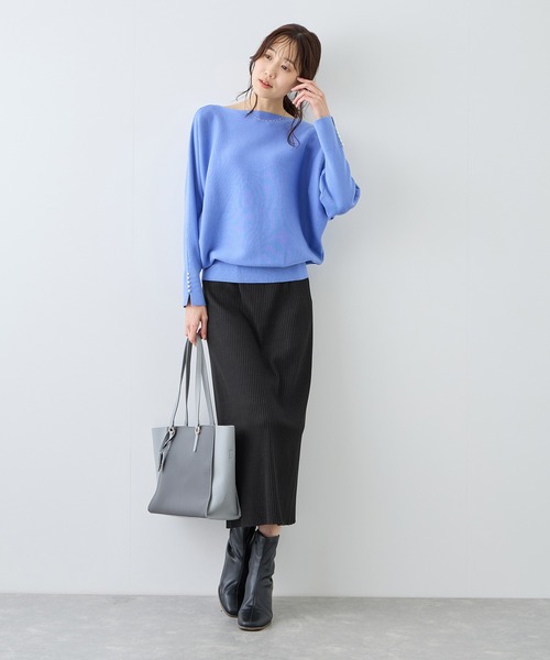 ROPE' PICNIC（ロペピクニック）の「トタンテレコ Iラインリブニットスカート（スカート・レディース・カーキ/ブラック/キナリ・L/M/S）」の9枚目の写真