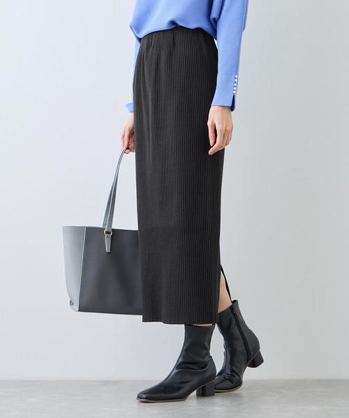 ROPE' PICNIC（ロペピクニック）の「トタンテレコ Iラインリブニットスカート（スカート・レディース・カーキ/ブラック/キナリ・L/M/S）」の10枚目の写真