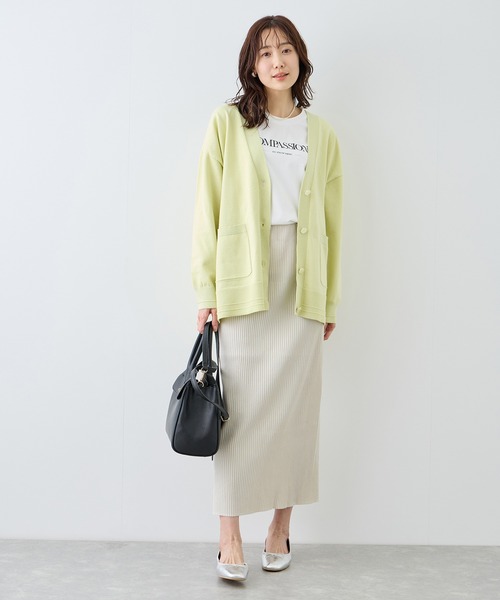 ROPE' PICNIC（ロペピクニック）の「トタンテレコ Iラインリブニットスカート（スカート・レディース・カーキ/ブラック/キナリ・L/M/S）」の14枚目の写真