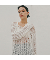 ODER（オディエール）の「オーバーサイズネットプルオーバー-アイボリー（ニット/セーター）」