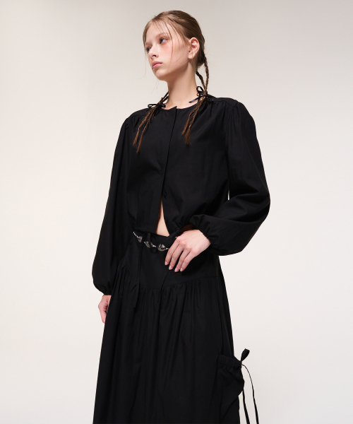 ETMON(エトモン)の「Shirring Pocket Long Skirt, Black(スカート・レディース・その他・S/M)」の2枚目の写真