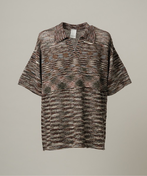 CASPER JOHN(キャスパージョン)の「Skipper summer knit/スキッパーサマーニット(ポロシャツ・メンズ・ブラック/ネイビー/ミント/ブラウン/ホワイト×ブラック・X-SMALL/LARGE/MEDIUM/SMALL)」の11枚目の写真